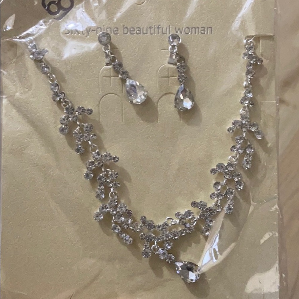 Beautiful teardrop necklace and earring set